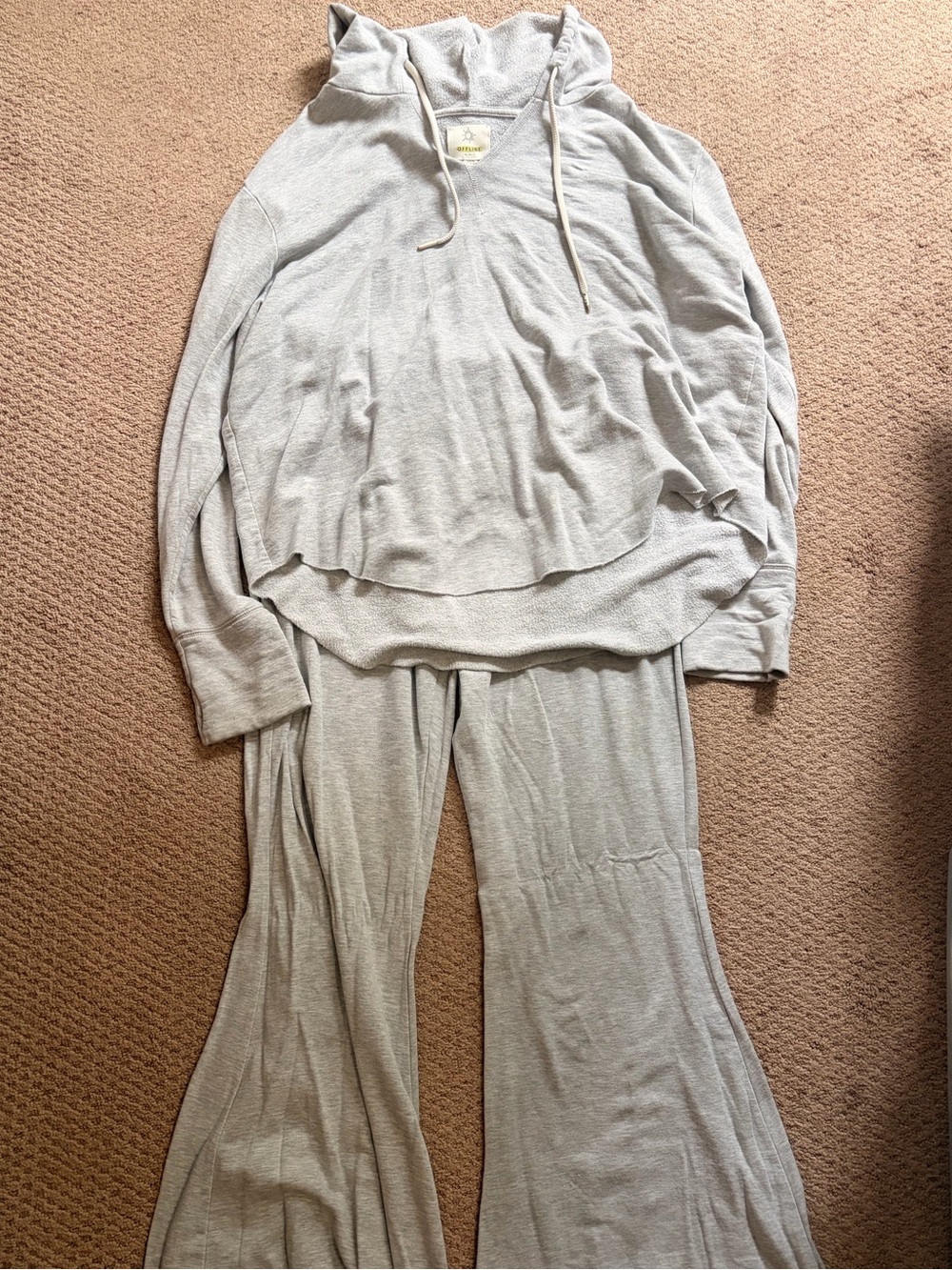 aerie Light Gray Wide Leg Lounge Pants